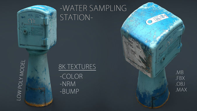 WATER SAMPLING STATION Low-poly 3D model