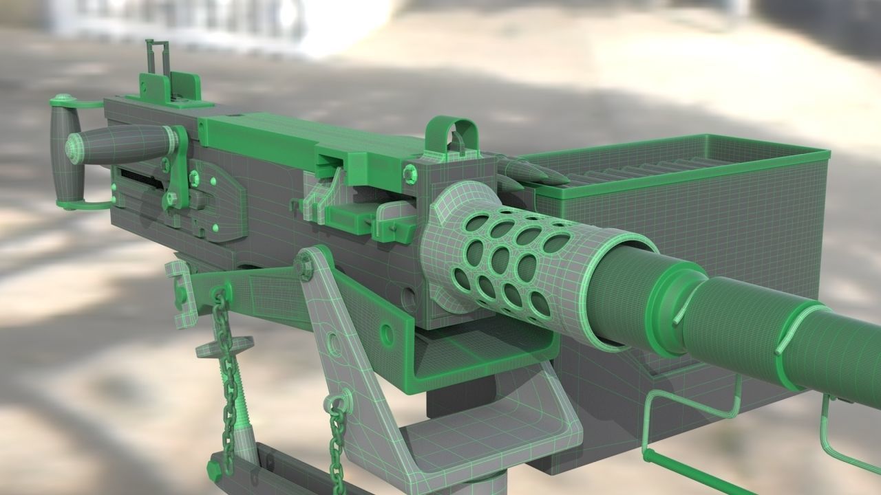 Browning M2 -  High Poly 3D model_8