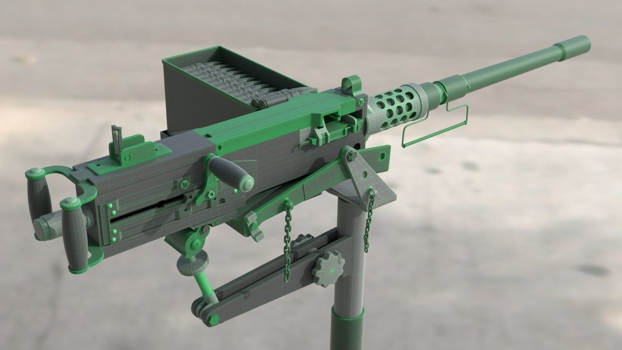 Browning M2 -  High Poly 3D model_6