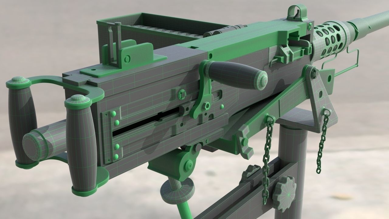 Browning M2 -  High Poly 3D model_7