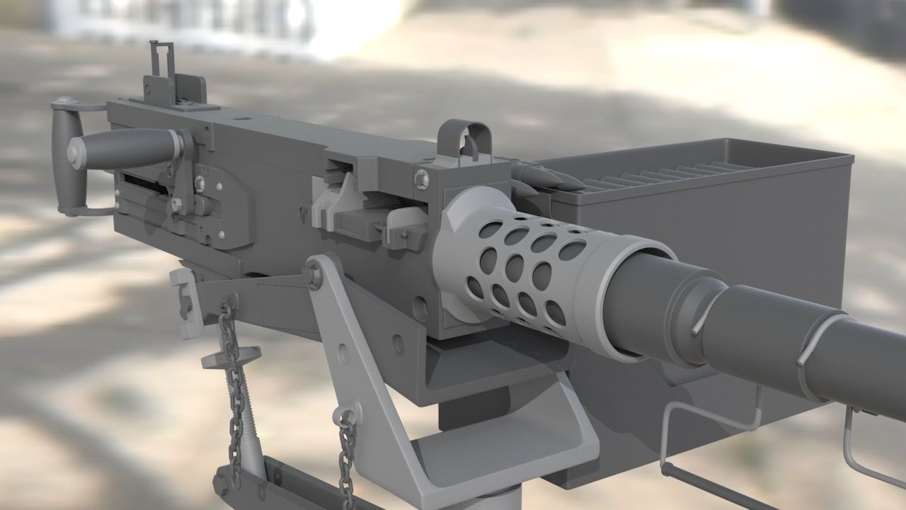 Browning M2 -  High Poly 3D model_2