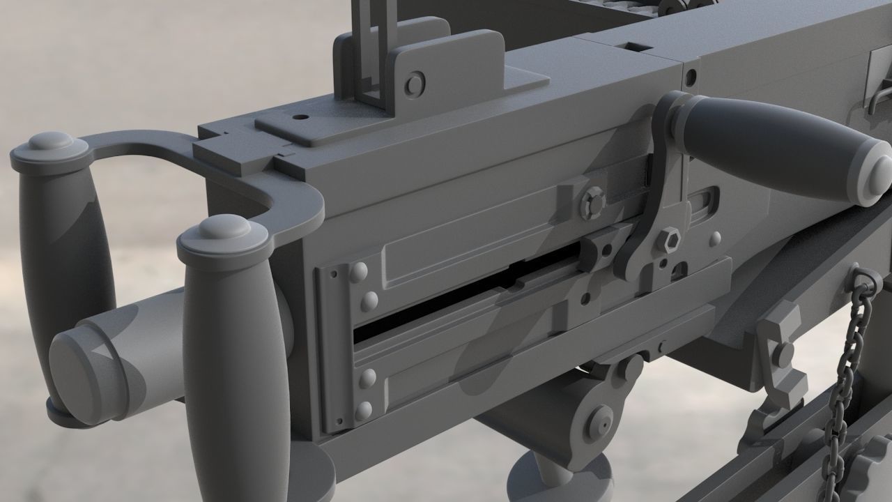Browning M2 -  High Poly 3D model_4
