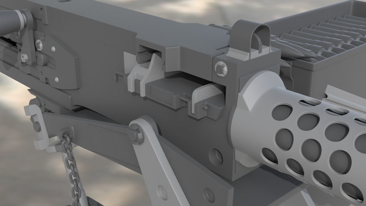 Browning M2 -  High Poly 3D model_3