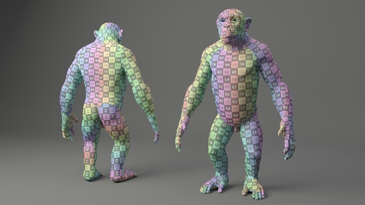 Chimp Base Mesh 3D model_3