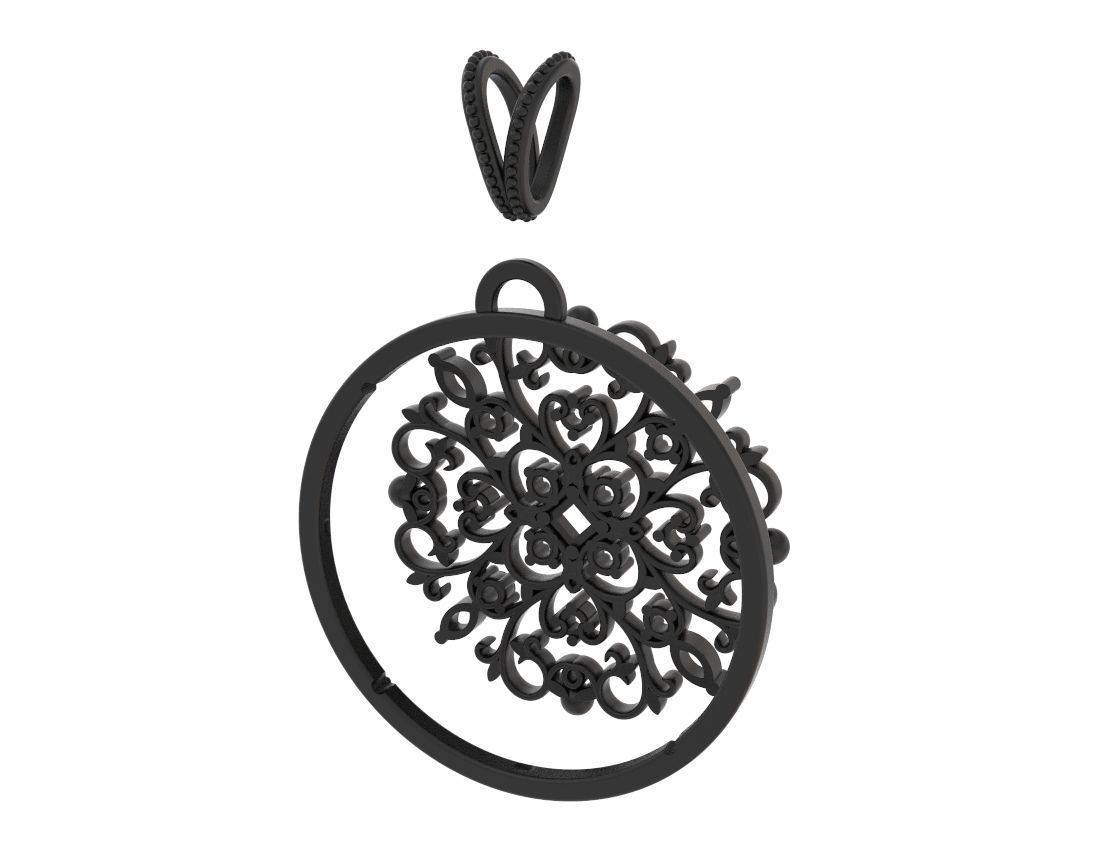 Very stylish pendant patterns with stones 377 3D print model_17