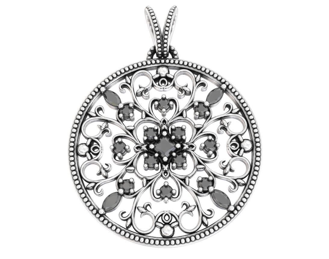 Very stylish pendant patterns with stones 377 3D print model_13