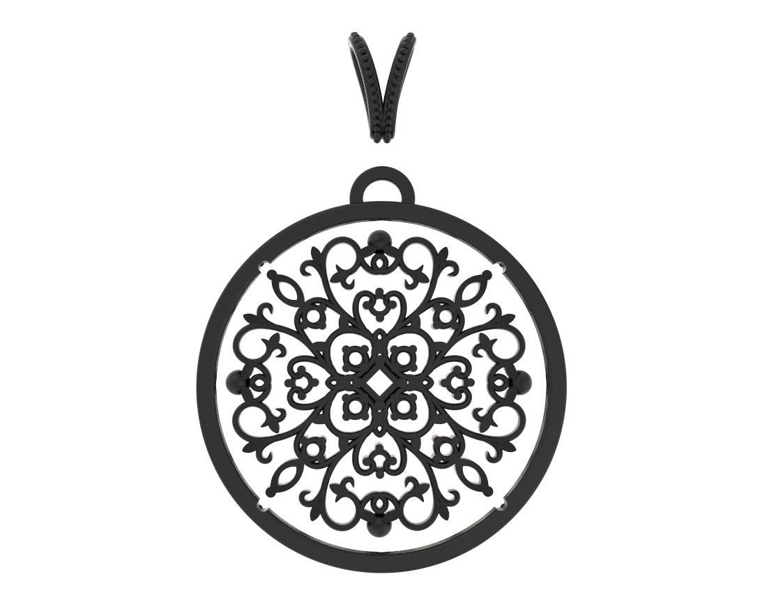 Very stylish pendant patterns with stones 377 3D print model_15