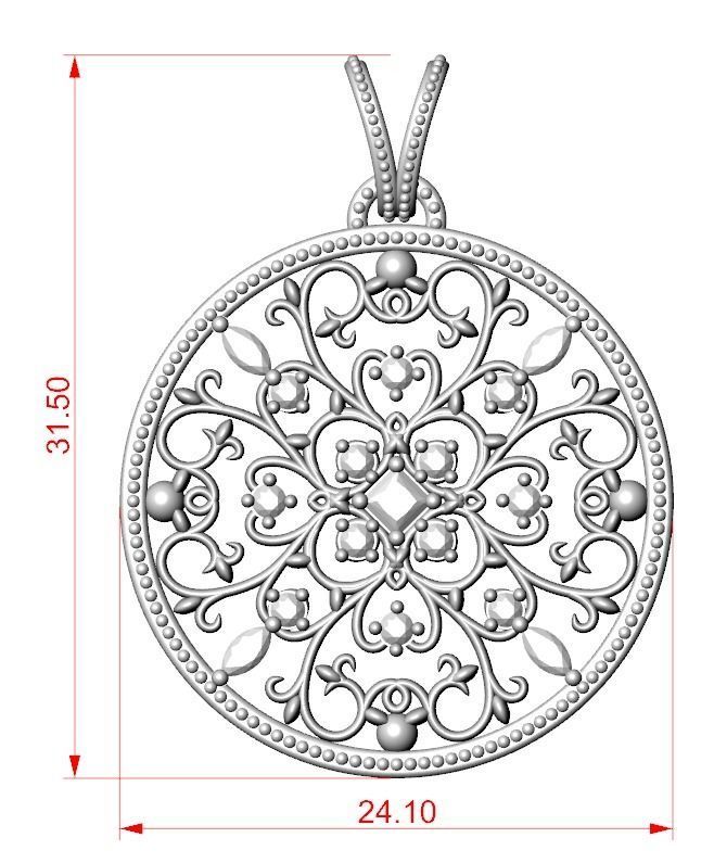Very stylish pendant patterns with stones 377 3D print model_19