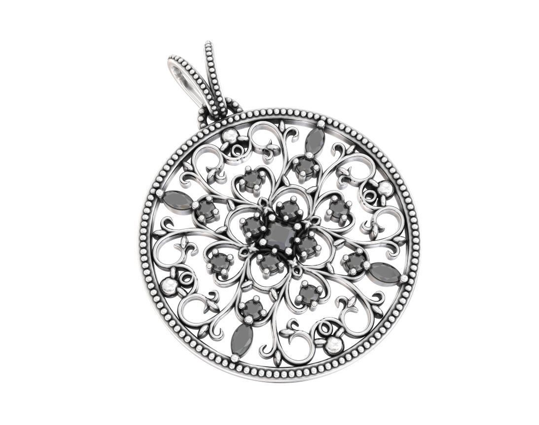 Very stylish pendant patterns with stones 377 3D print model_7
