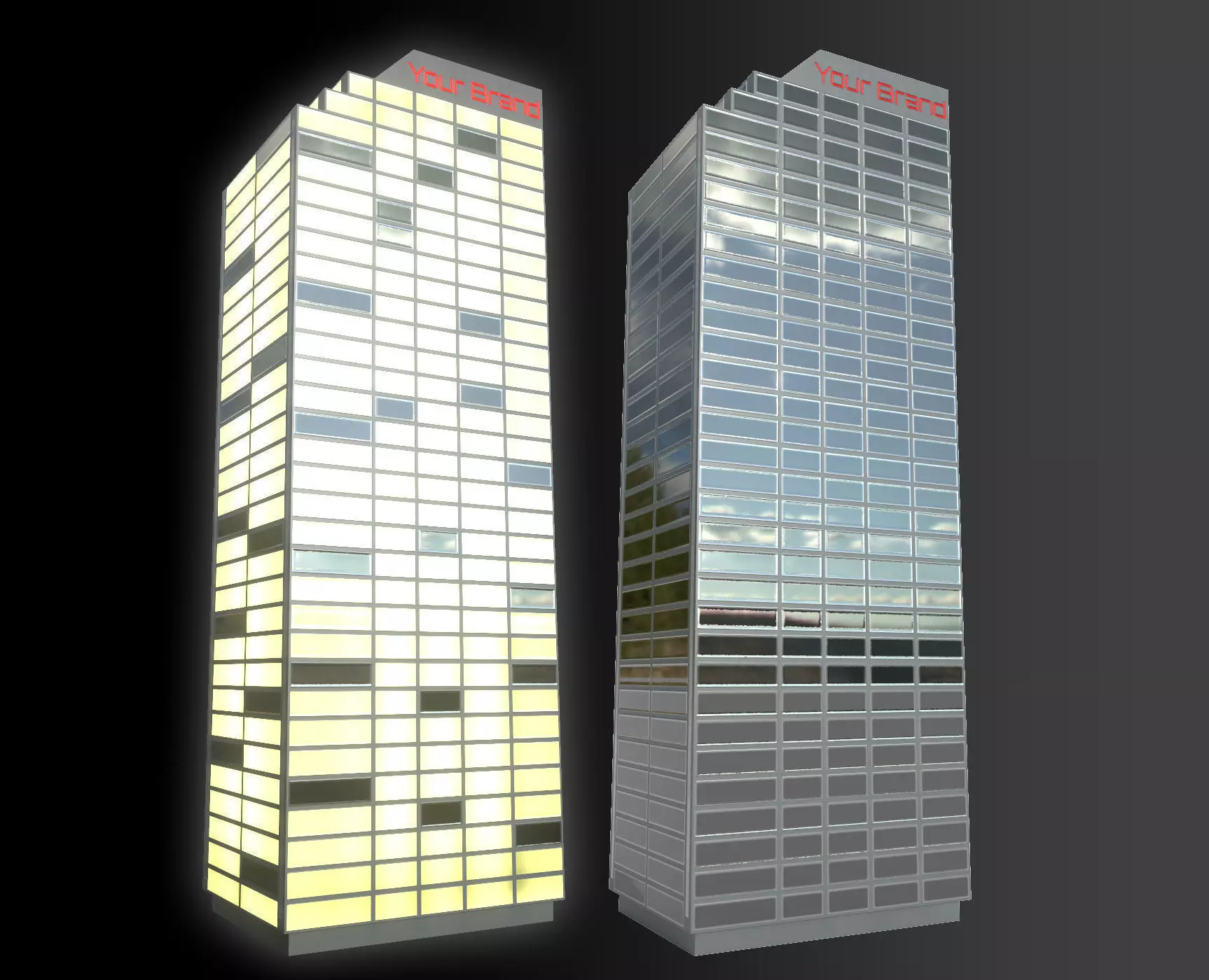 Apartment - PBR Game-Ready skyscraper Low-poly 3D model_0