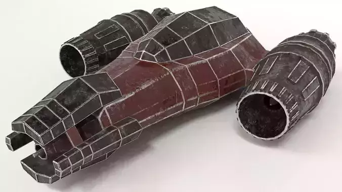 Spaceship 2 Low-poly 3D model
