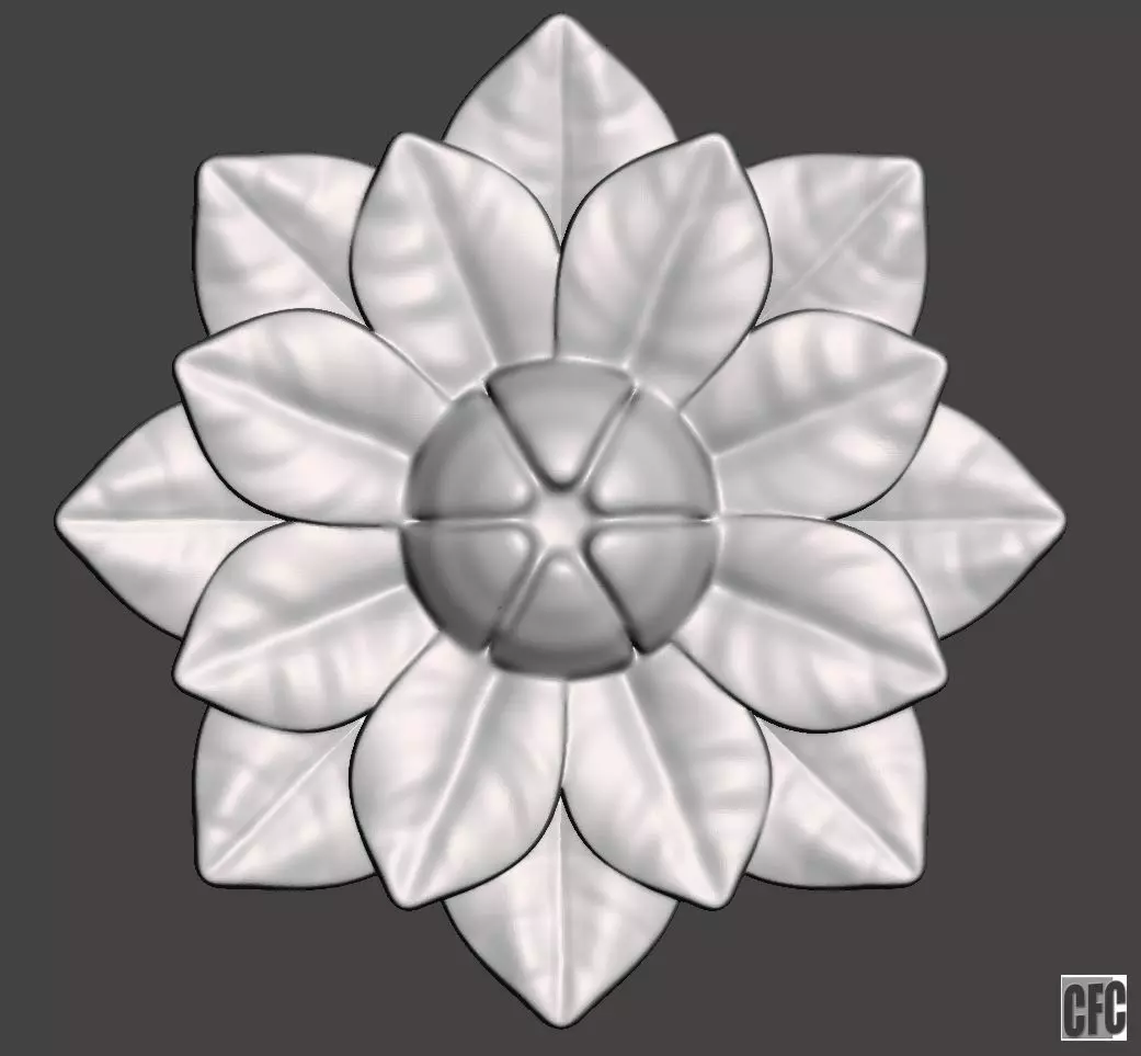 Flower relief for cnc and 3d printing FLCFC0H 3D print model_0