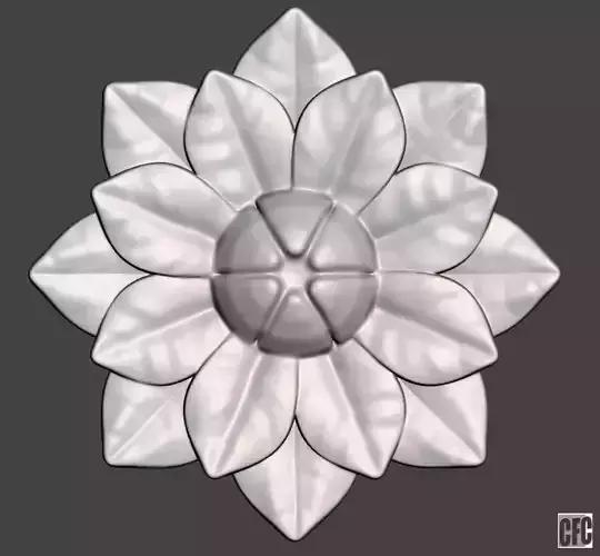 Flower relief for cnc and 3d printing FLCFC0H