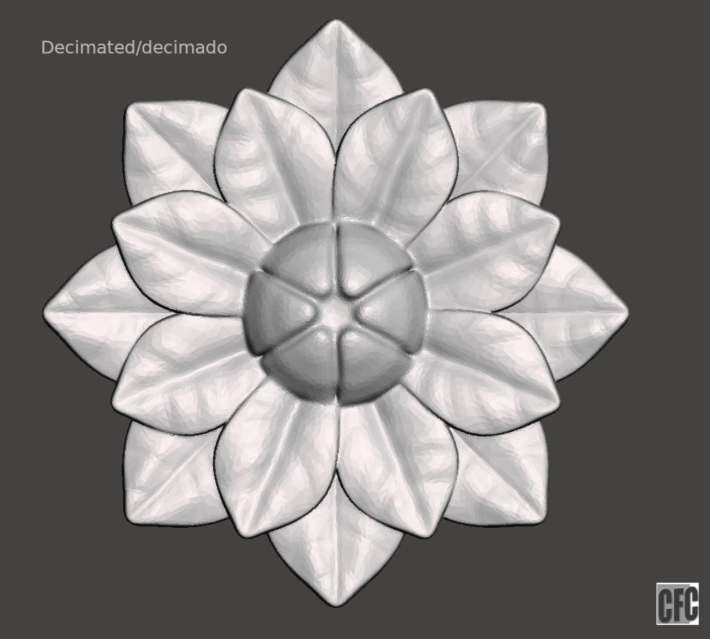 Flower relief for cnc and 3d printing FLCFC0H 3D print model_9