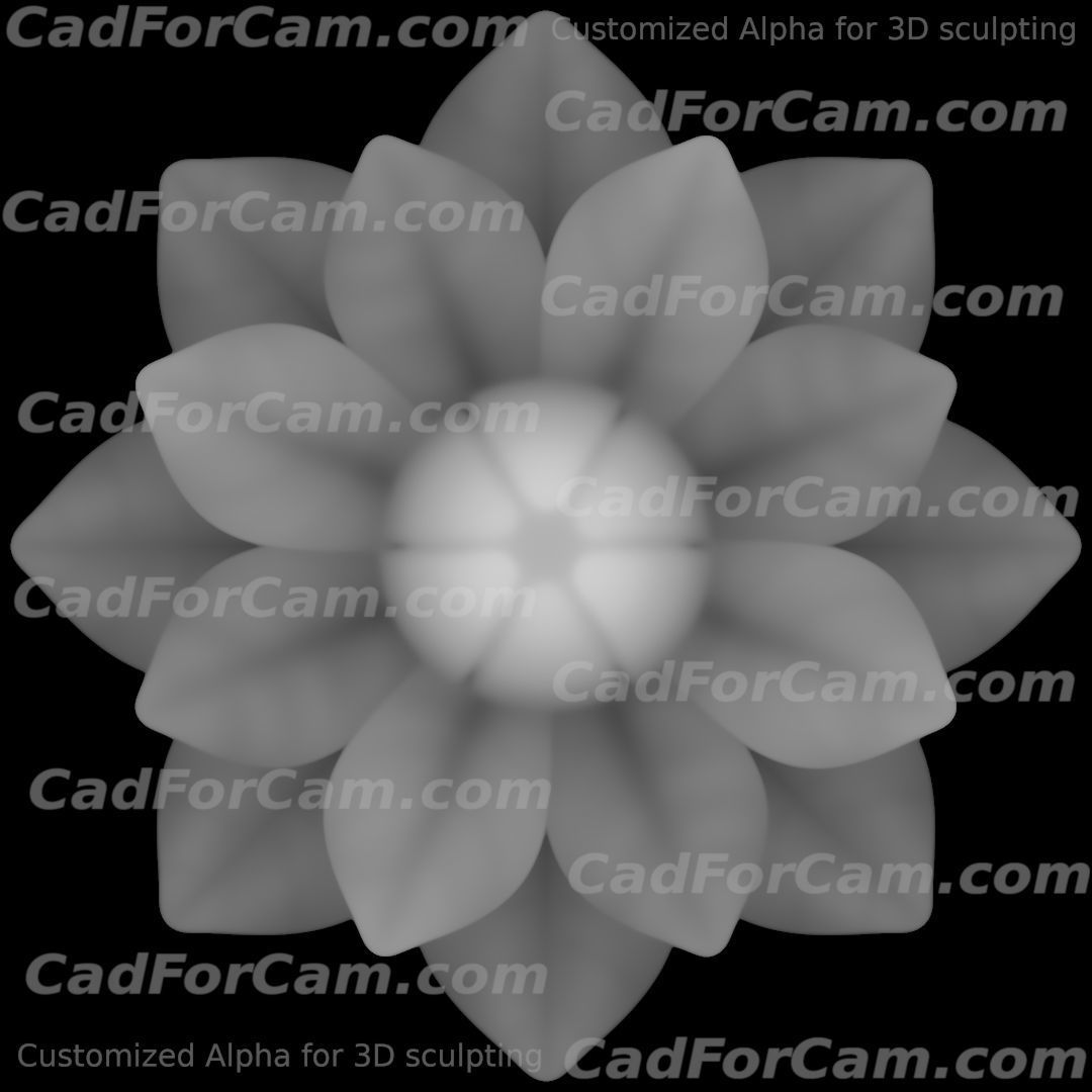 Flower relief for cnc and 3d printing FLCFC0H 3D print model_8