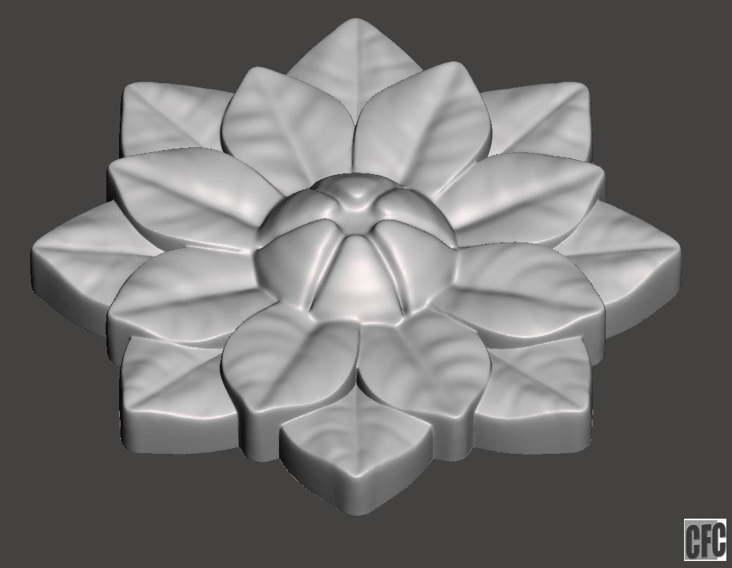 Flower relief for cnc and 3d printing FLCFC0H 3D print model_1