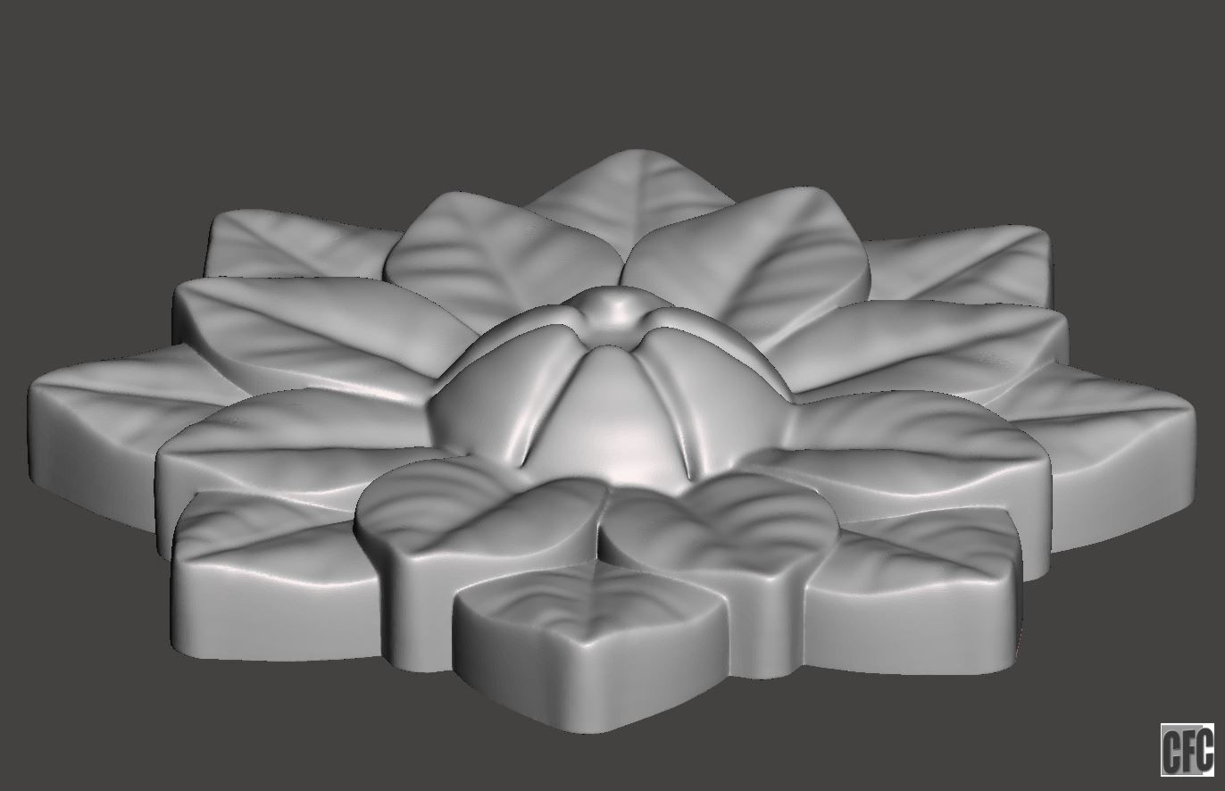 Flower relief for cnc and 3d printing FLCFC0H 3D print model_2