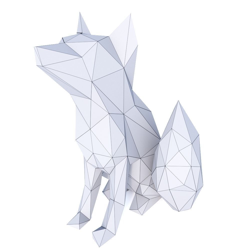 The Fox Sits Low Poly Low-poly 3D model_8