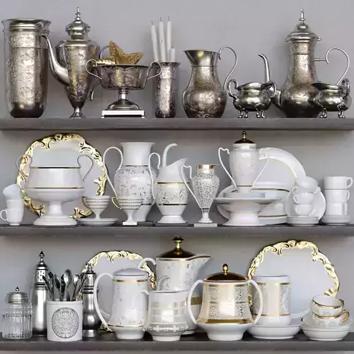 Set-196 silverware on shelf
