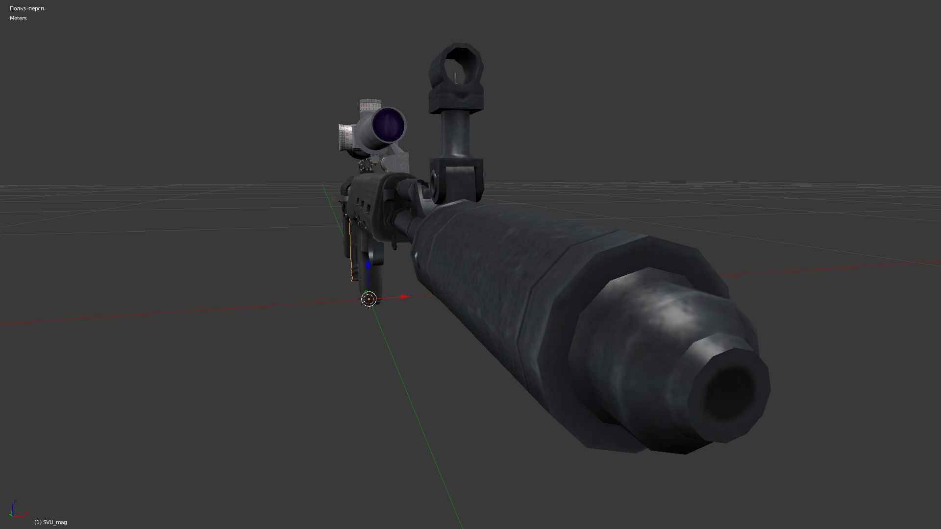 SVU sniper rifle with PSO-1 Low-poly 3D model_1