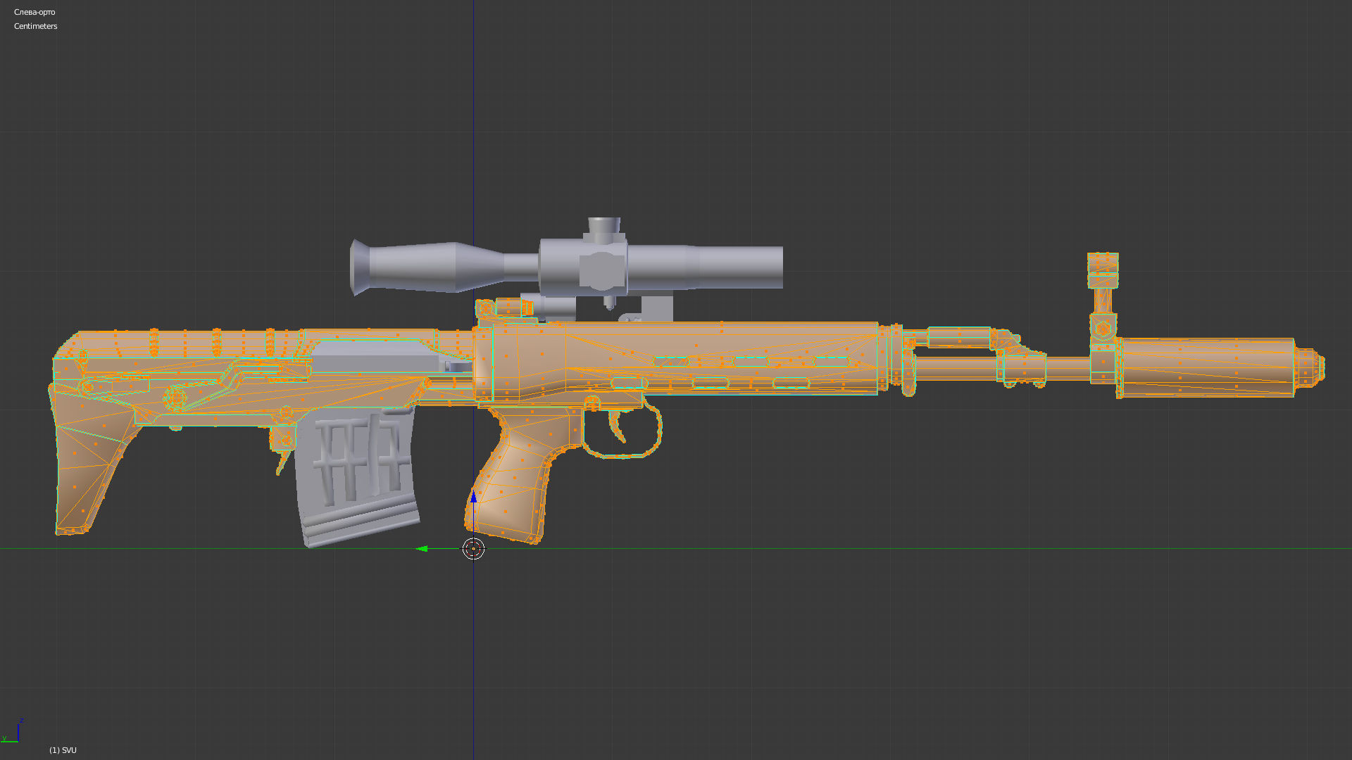 SVU sniper rifle with PSO-1 Low-poly 3D model_7