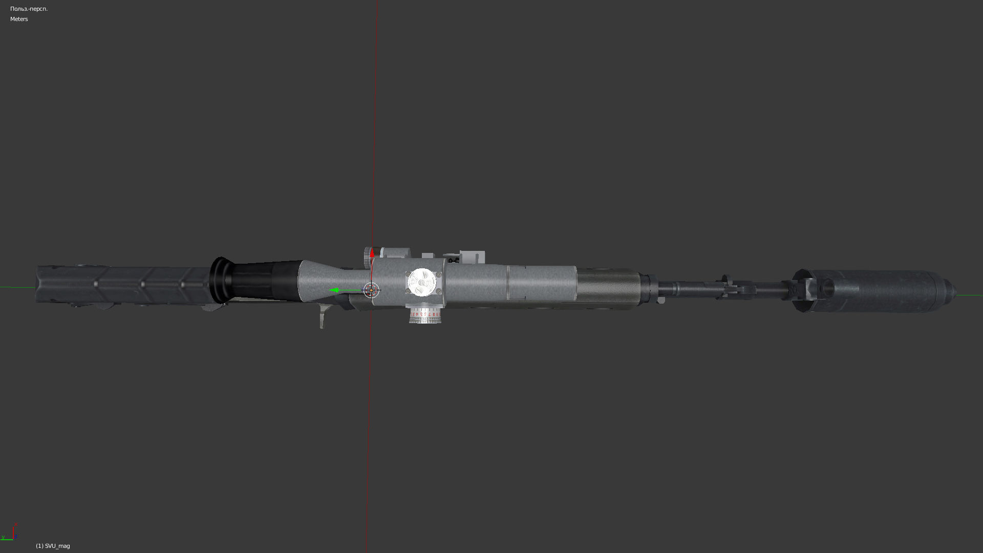 SVU sniper rifle with PSO-1 Low-poly 3D model_6