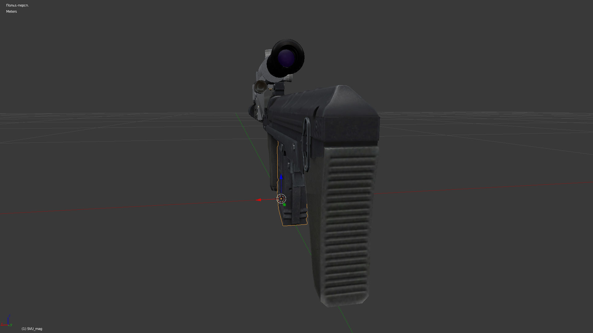 SVU sniper rifle with PSO-1 Low-poly 3D model_3