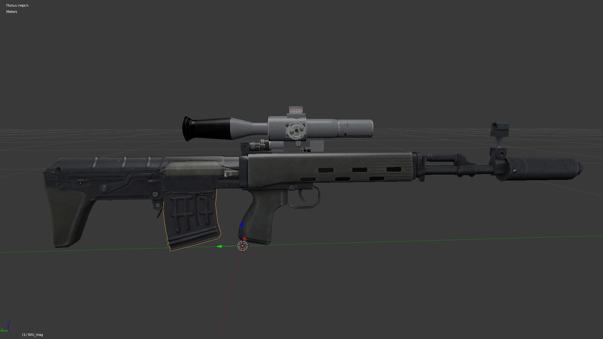 SVU sniper rifle with PSO-1 Low-poly 3D model_4