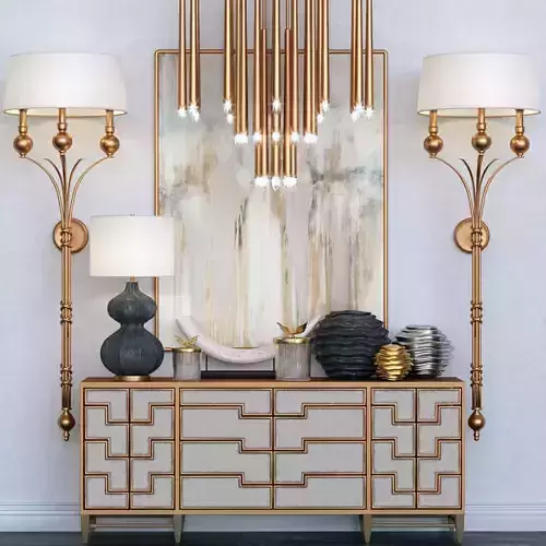 Set-199 gold and brass sideboard