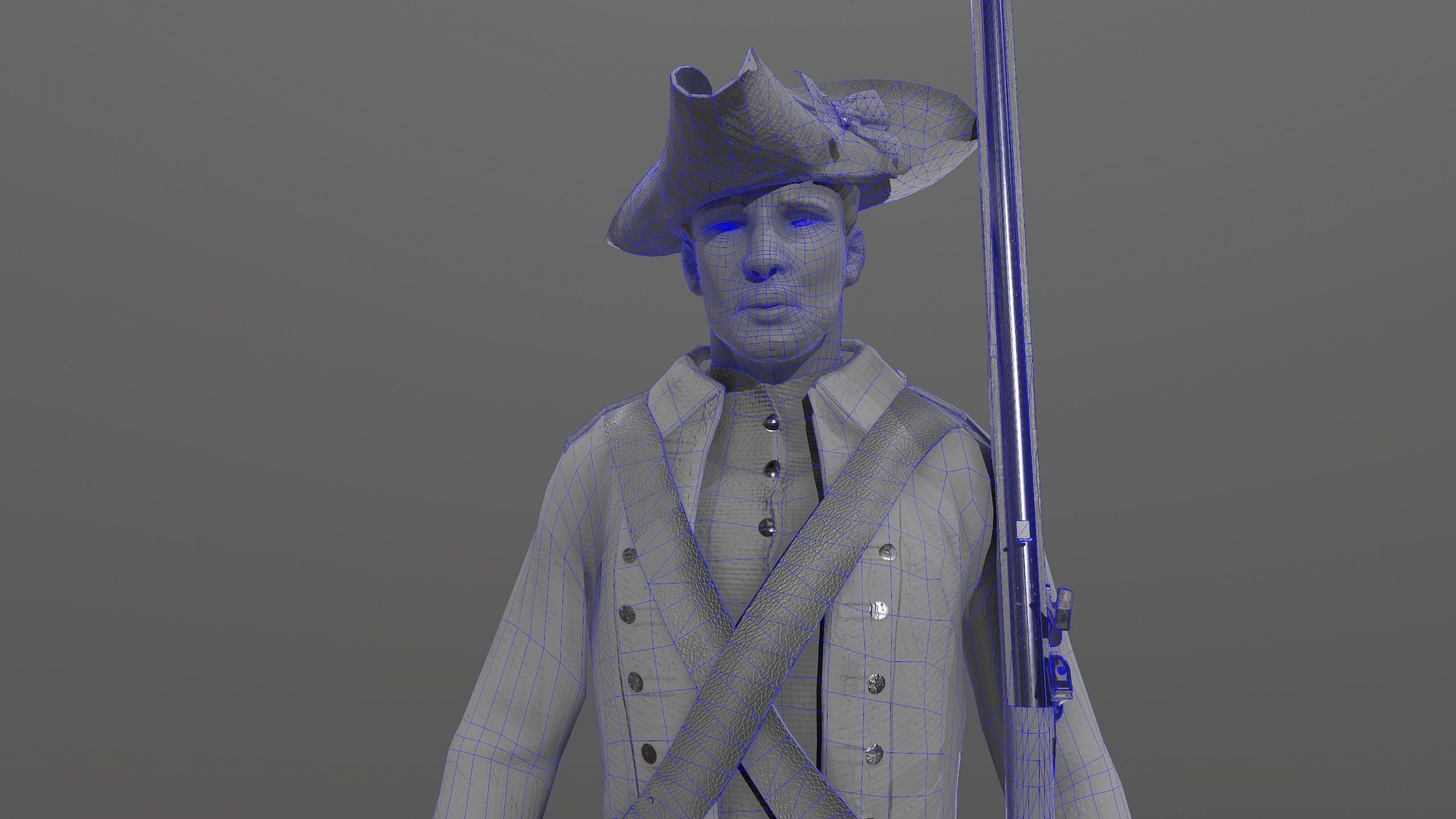 English soldier Low-poly 3D model_16