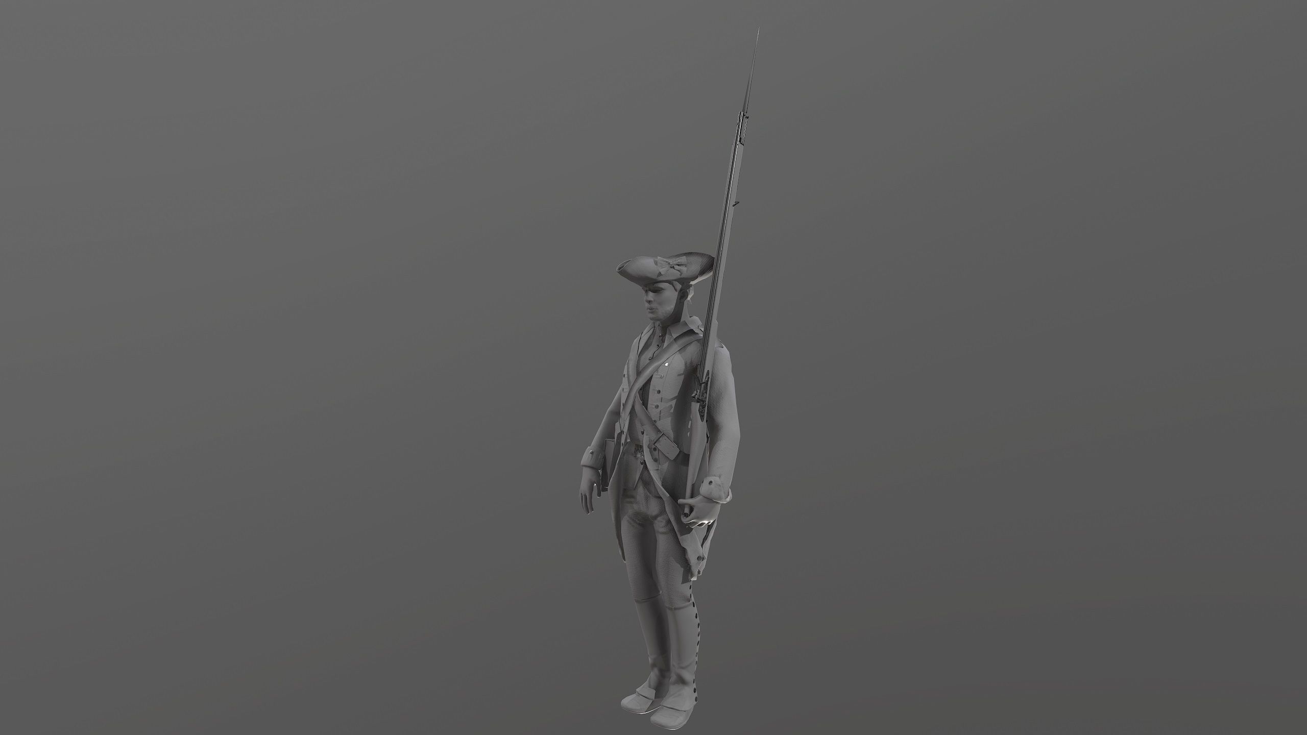 English soldier Low-poly 3D model_15
