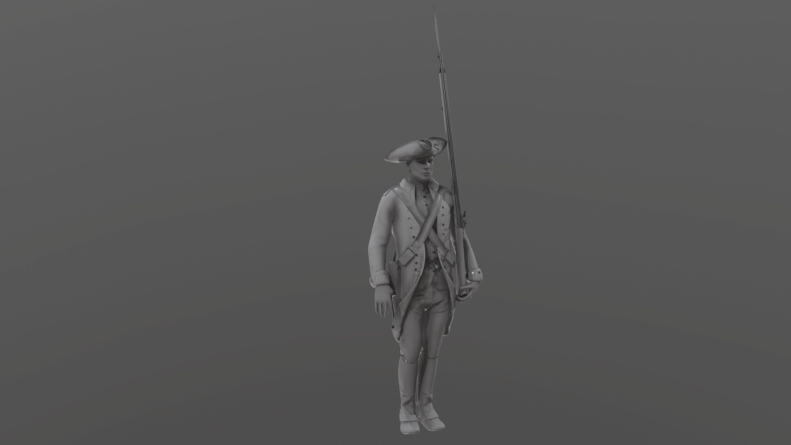 English soldier Low-poly 3D model_12