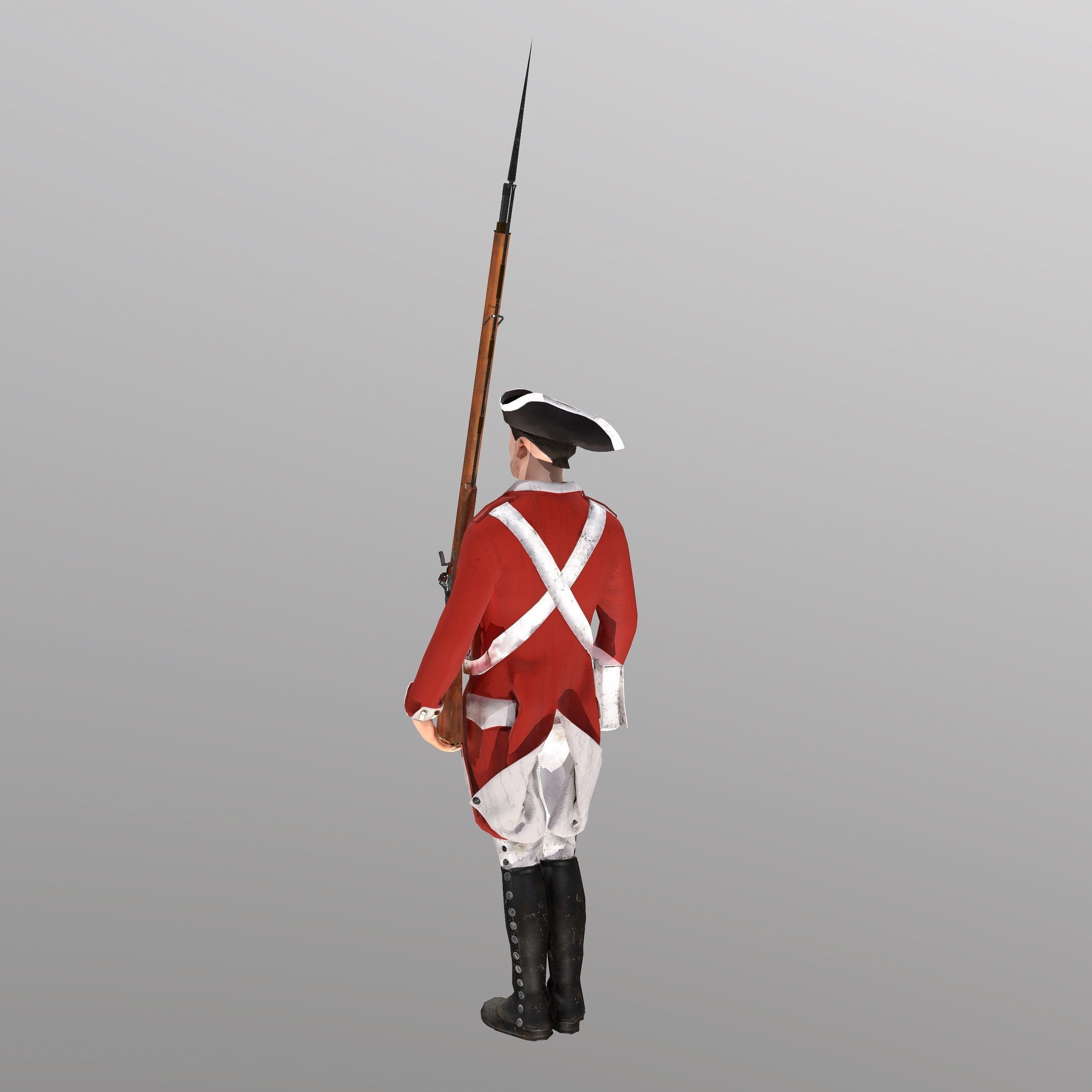 English soldier Low-poly 3D model_7