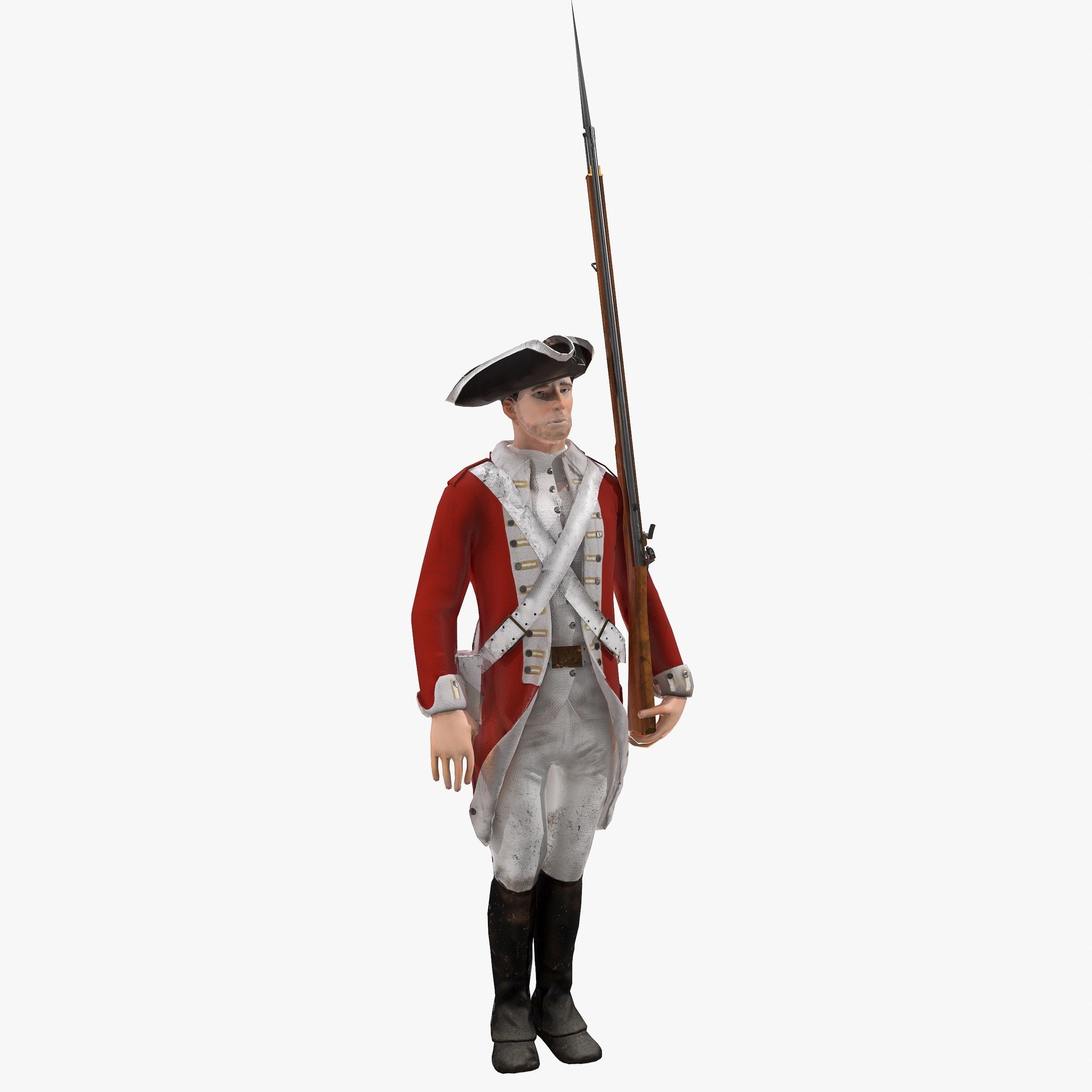 English soldier Low-poly 3D model_3