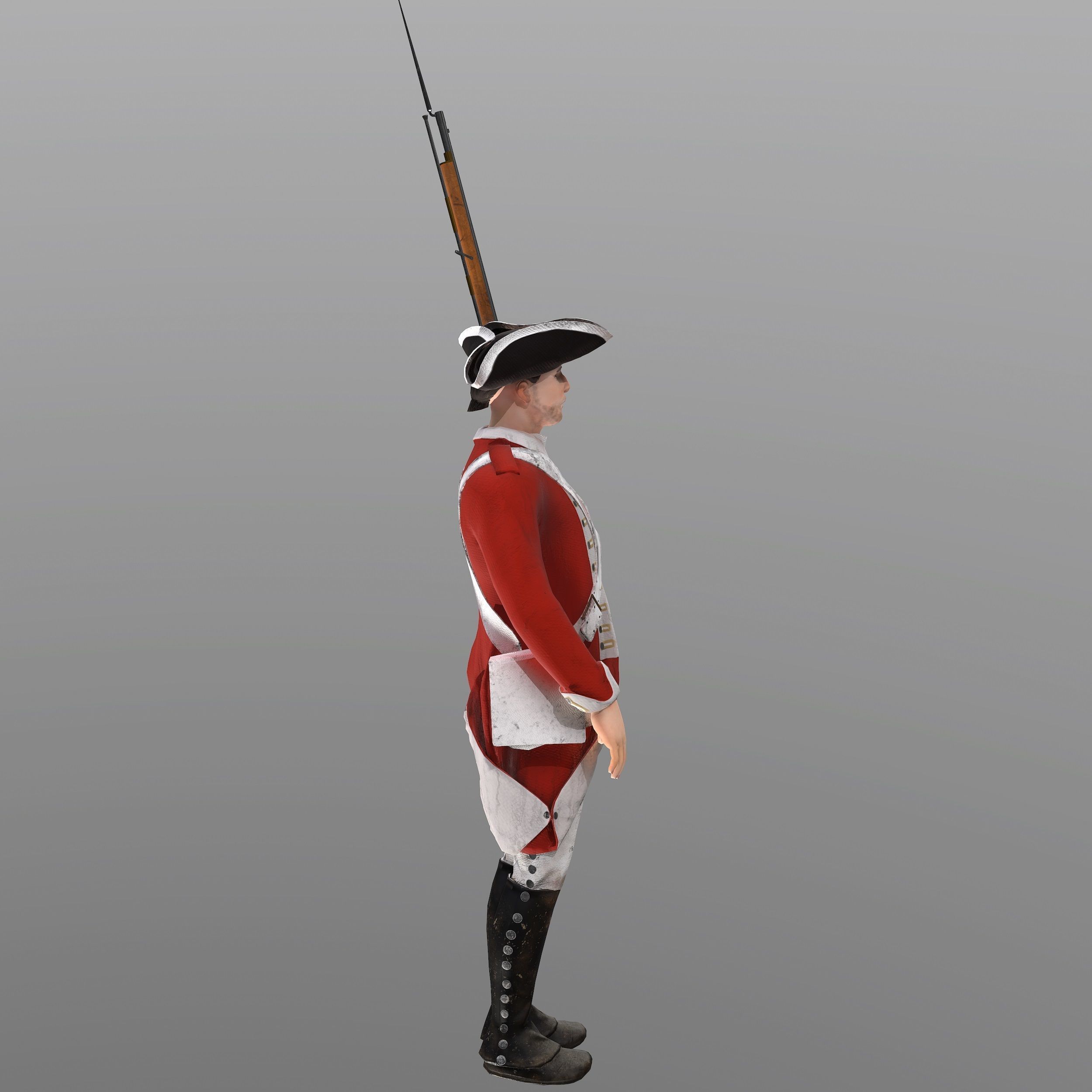 English soldier Low-poly 3D model_6