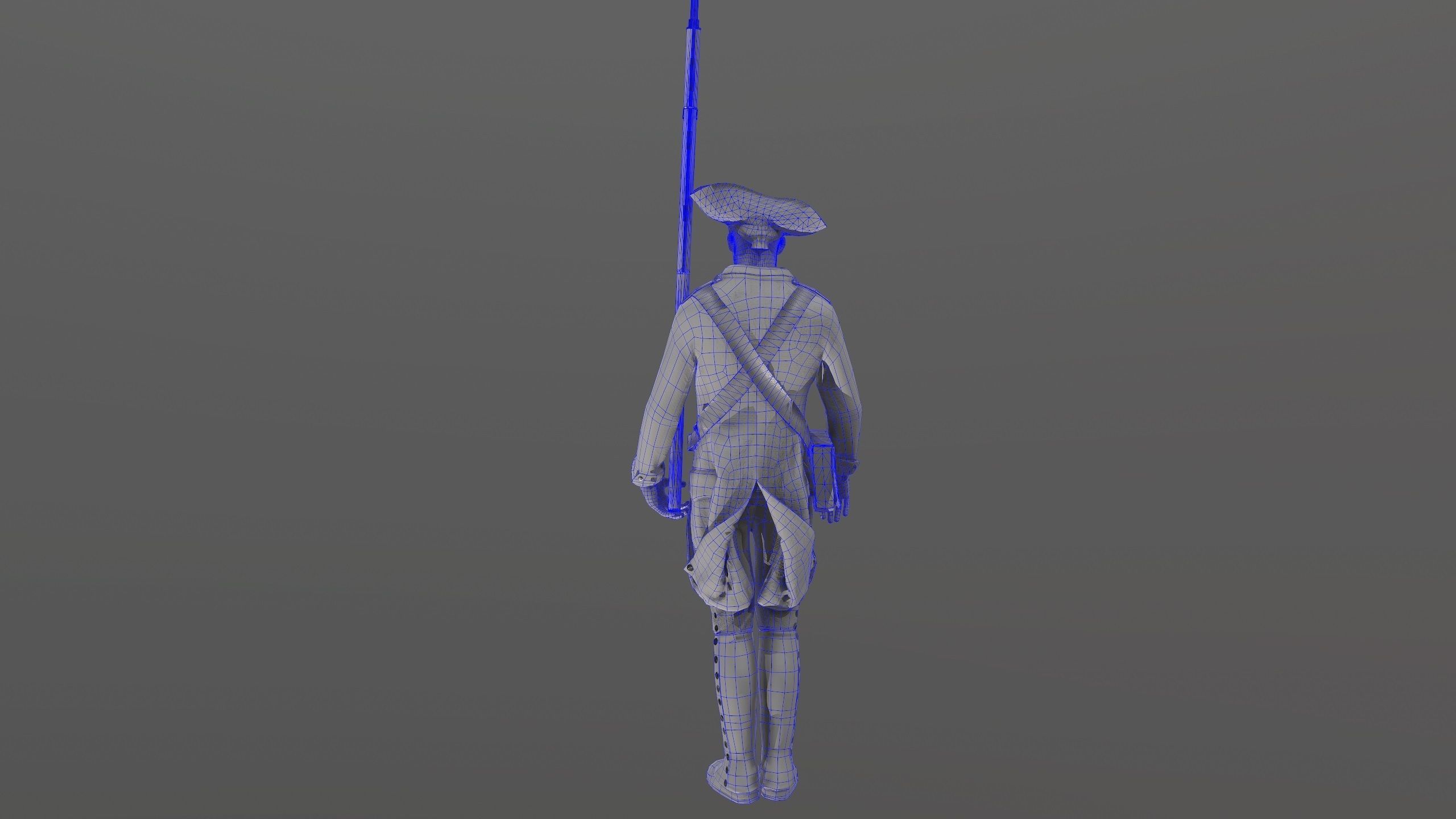 English soldier Low-poly 3D model_19