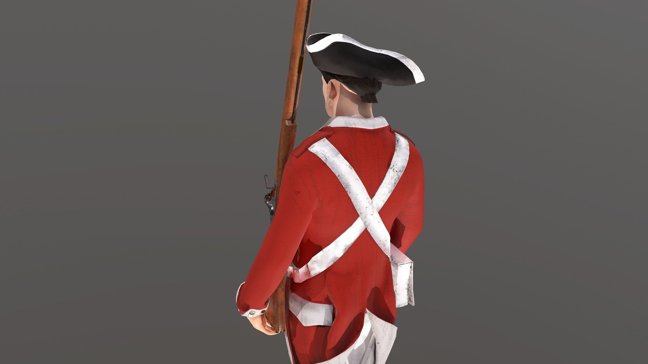 English soldier Low-poly 3D model_4