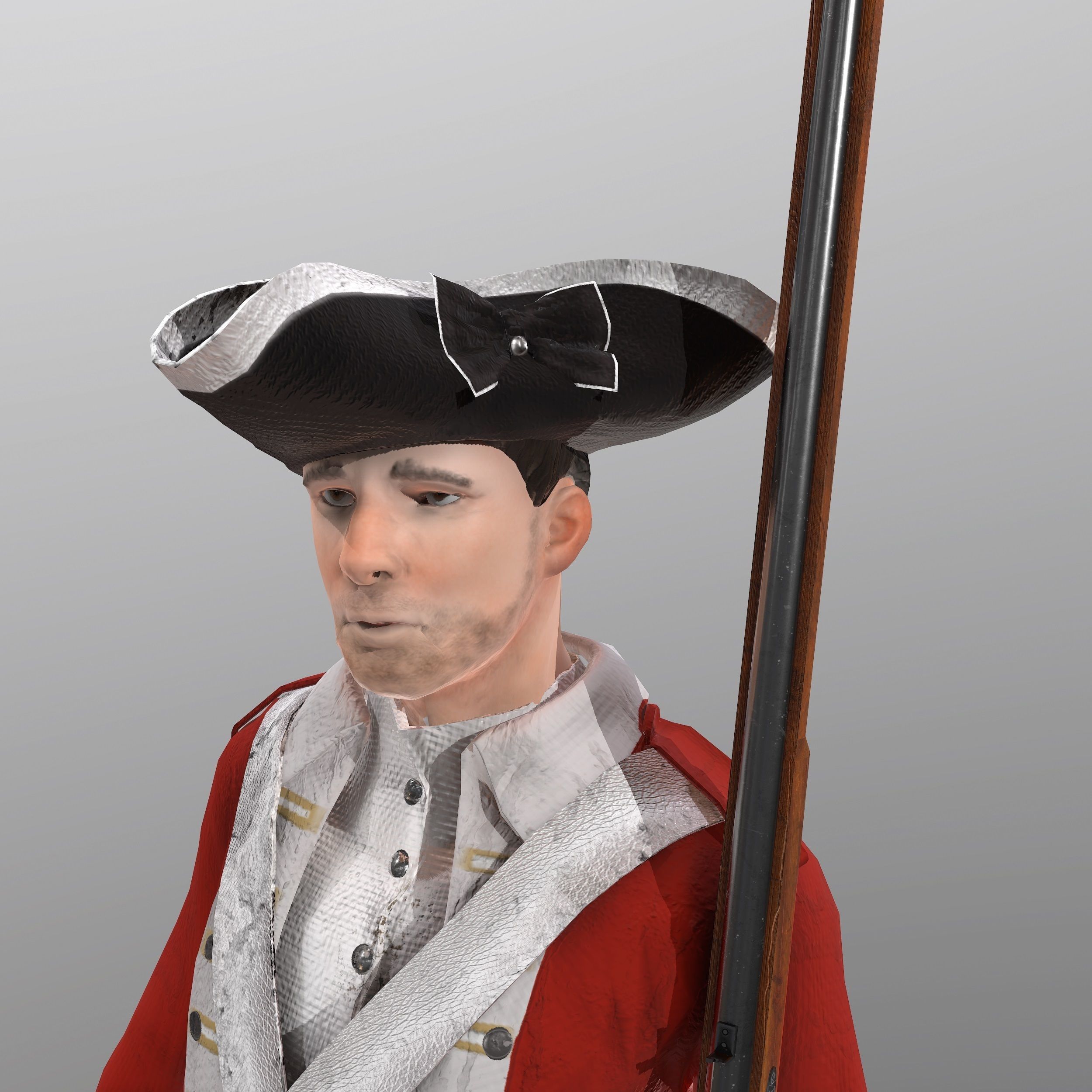 English soldier Low-poly 3D model_11