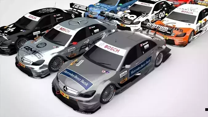 Mercedes Benz DTM 2011 Season Pack Low-poly 3D model