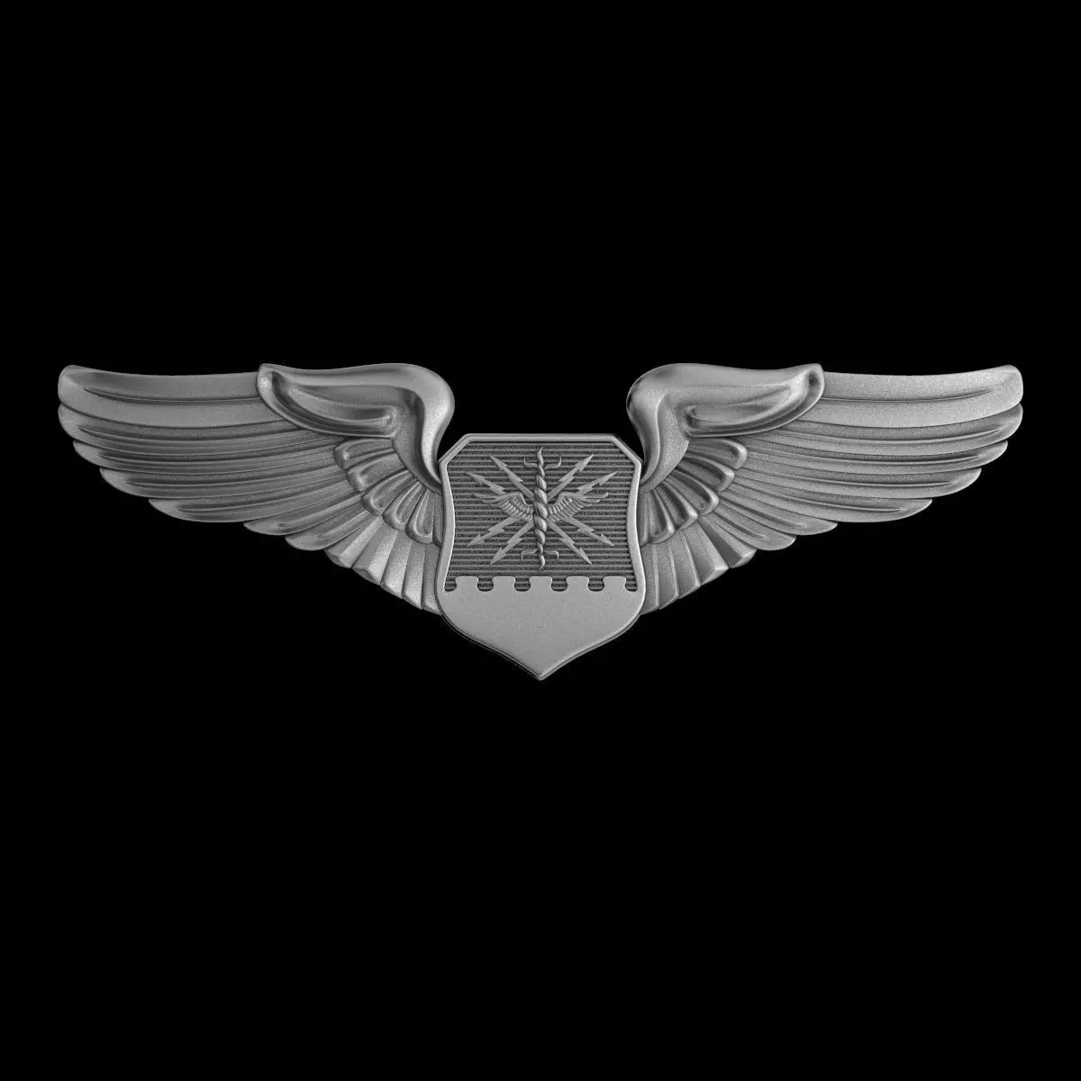 USAF Combat Systems Officer Wings Badge 3D model_0