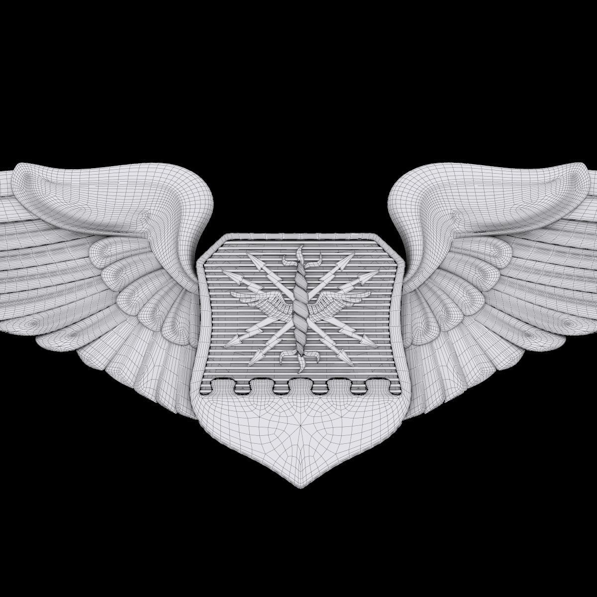 USAF Combat Systems Officer Wings Badge 3D model_3