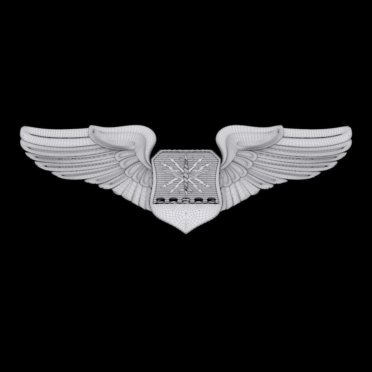 USAF Combat Systems Officer Wings Badge 3D model_1