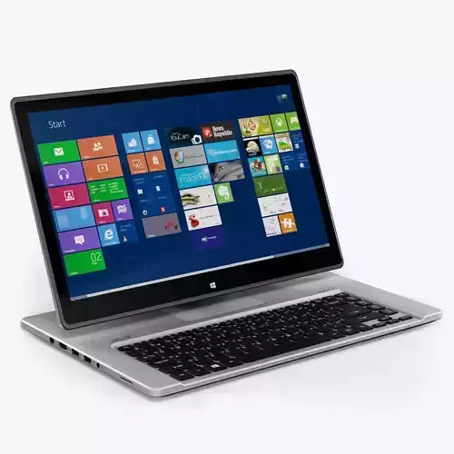Acer Aspire R7-572G Silver convertible hybrid laptop Low-poly 3D model