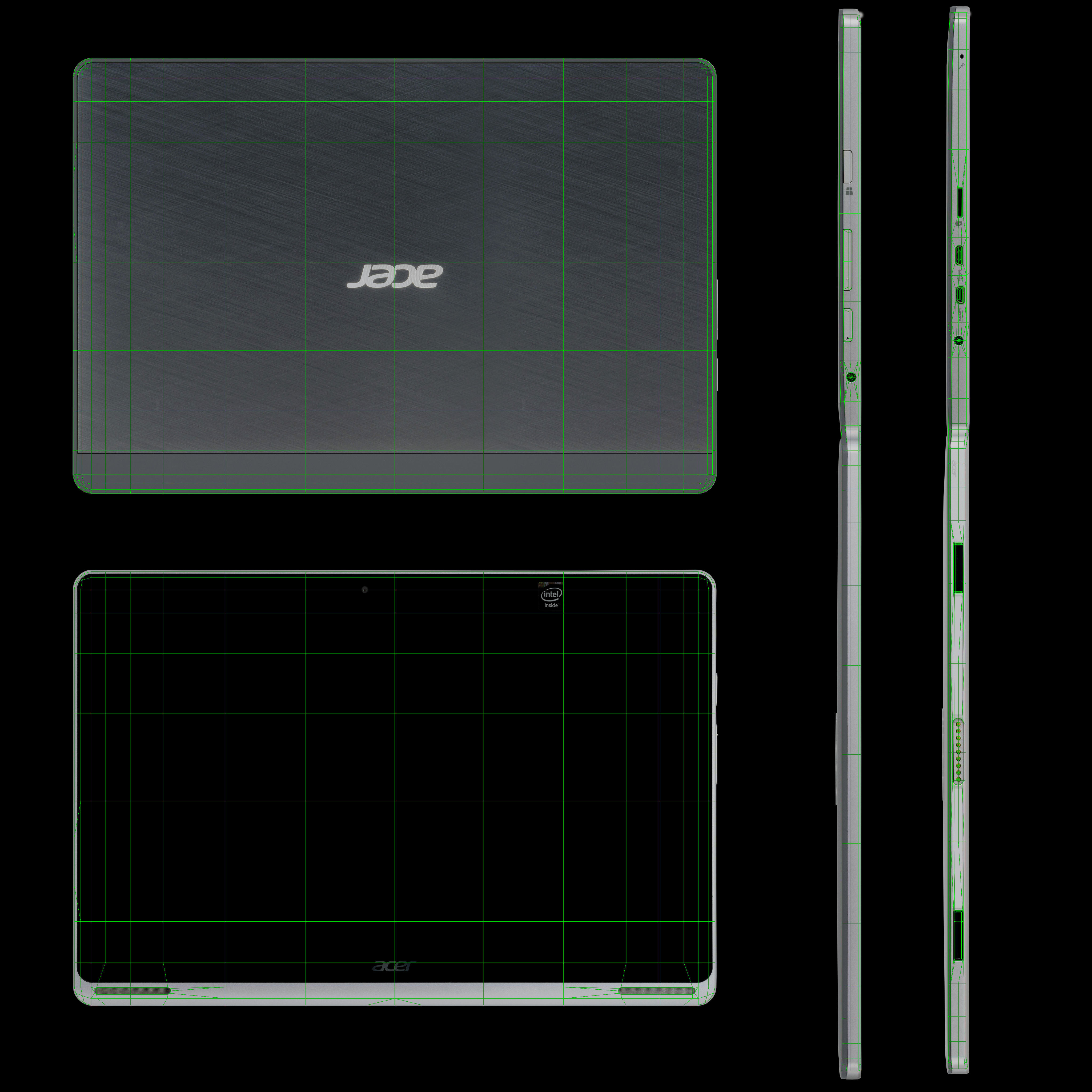 Acer Aspire Switch 10 convertible hybrid laptop Low-poly 3D model_30
