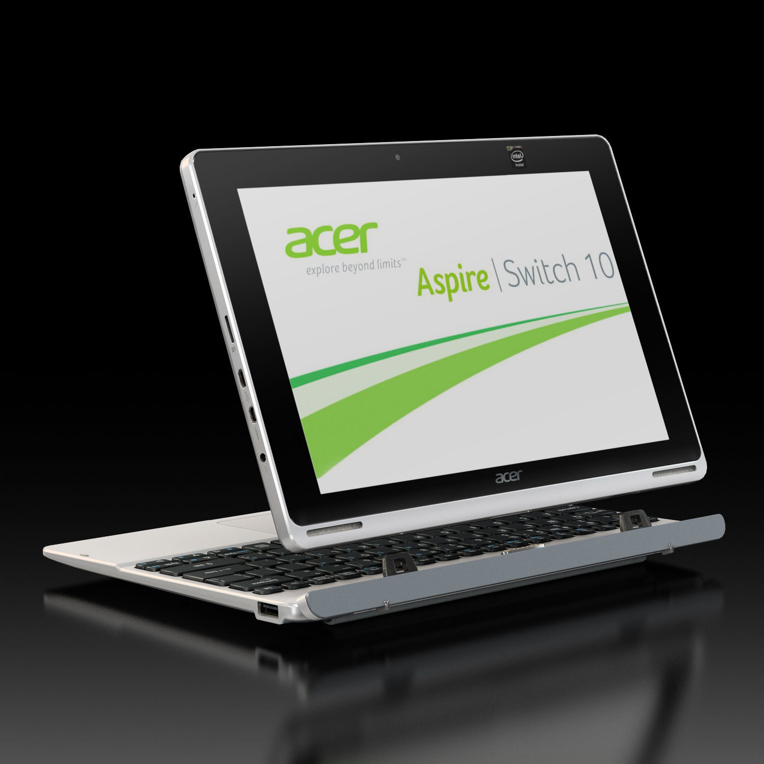 Acer Aspire Switch 10 convertible hybrid laptop Low-poly 3D model_2