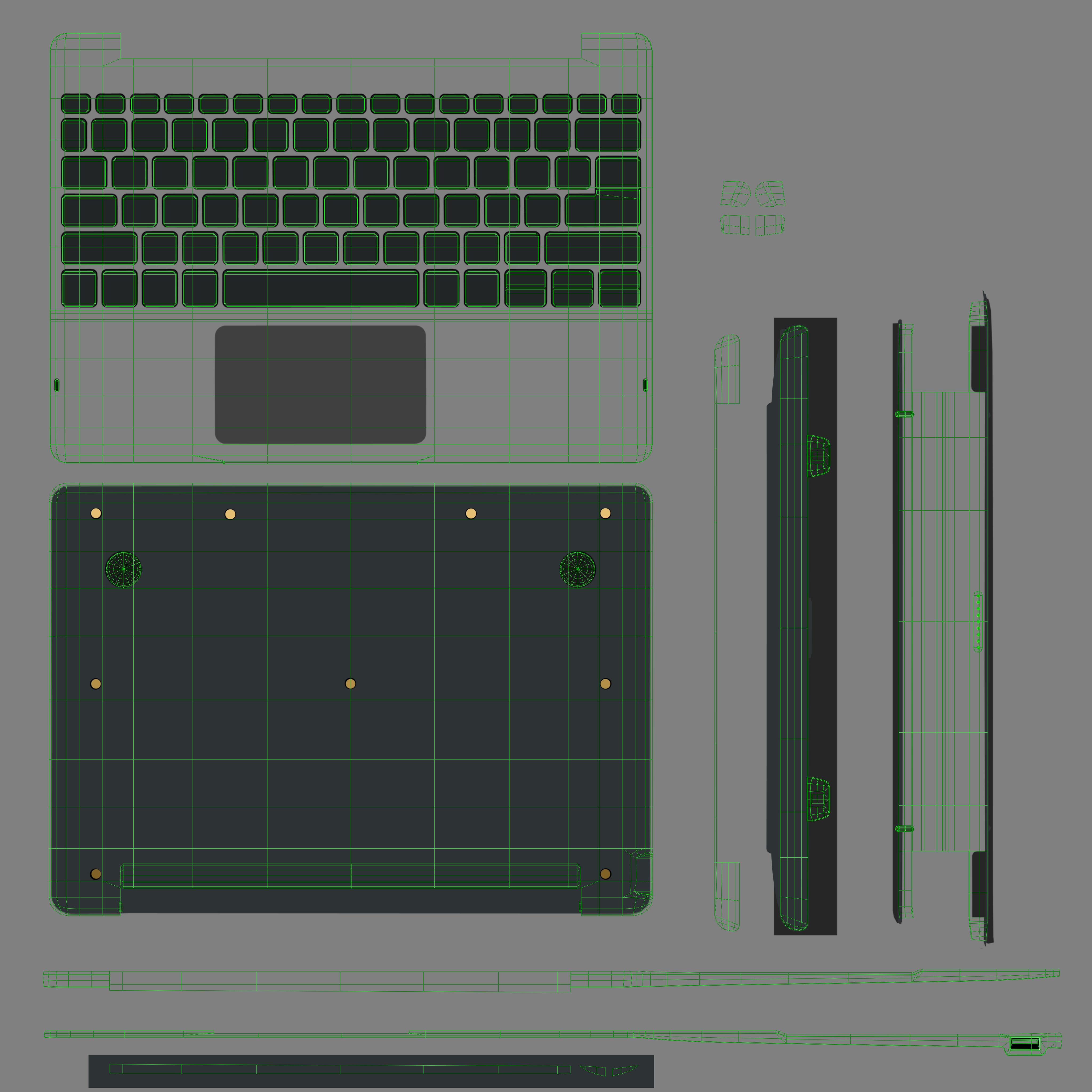 Acer Aspire Switch 10 convertible hybrid laptop Low-poly 3D model_33