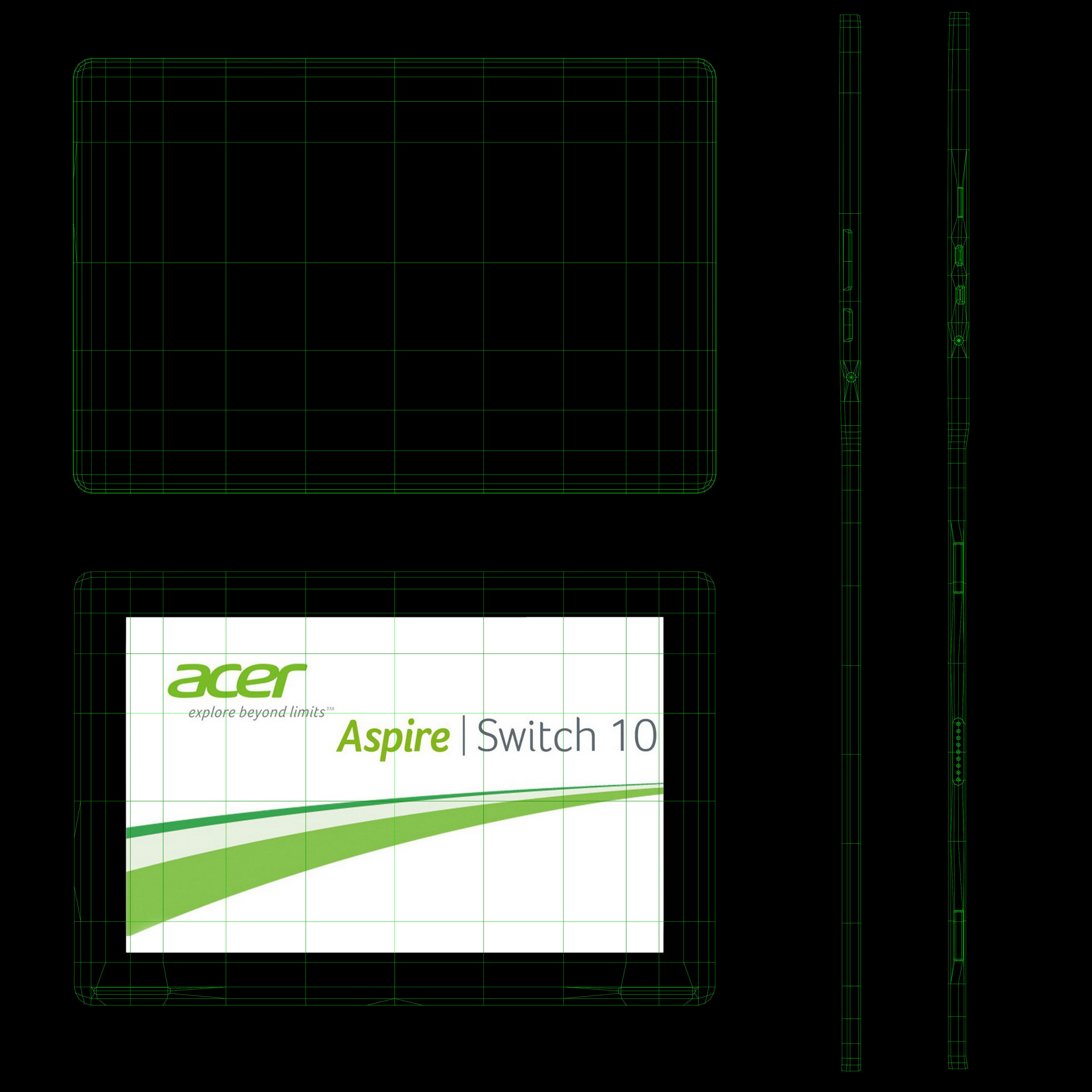 Acer Aspire Switch 10 convertible hybrid laptop Low-poly 3D model_40