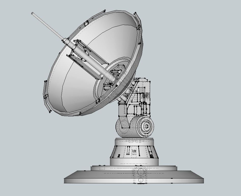 Sci-Fi Parabolic Antenna - High Detail Level 3D print model Low-poly 3D model_2