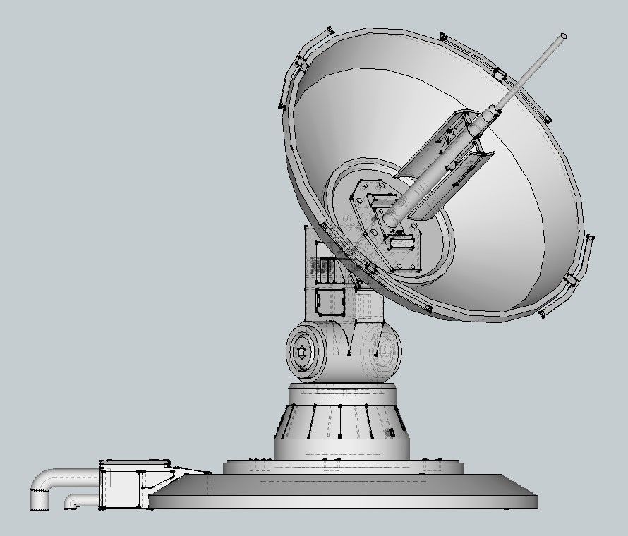 Sci-Fi Parabolic Antenna - High Detail Level 3D print model Low-poly 3D model_5