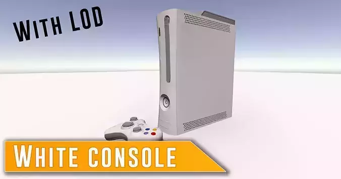 White gaming console with LOD